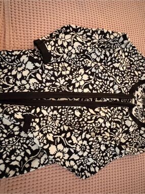 Collection B Black and White Floral Knit Jacket